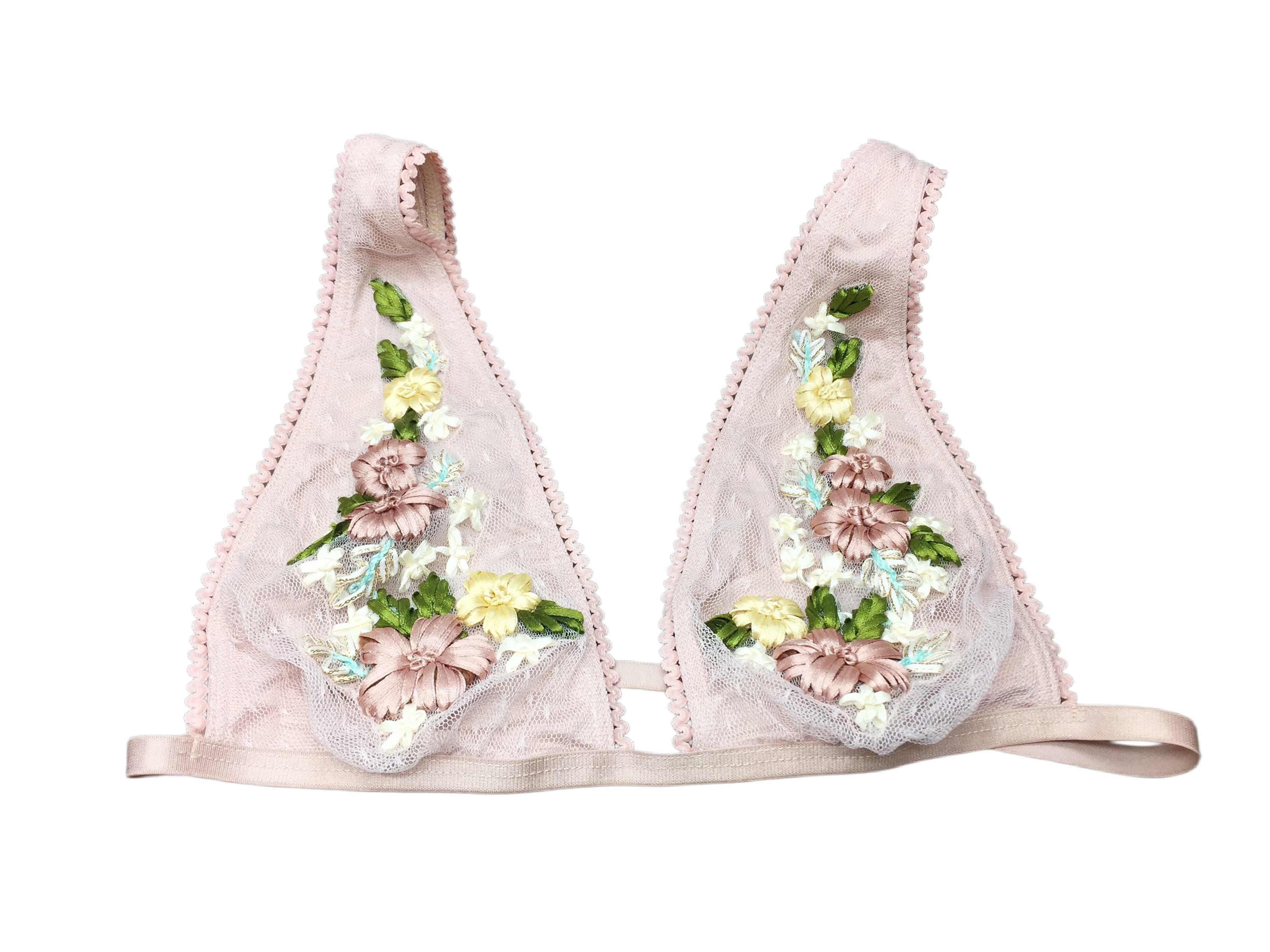 OEM Hand Embroidered Underwire Bra Parts Custom Manufacture